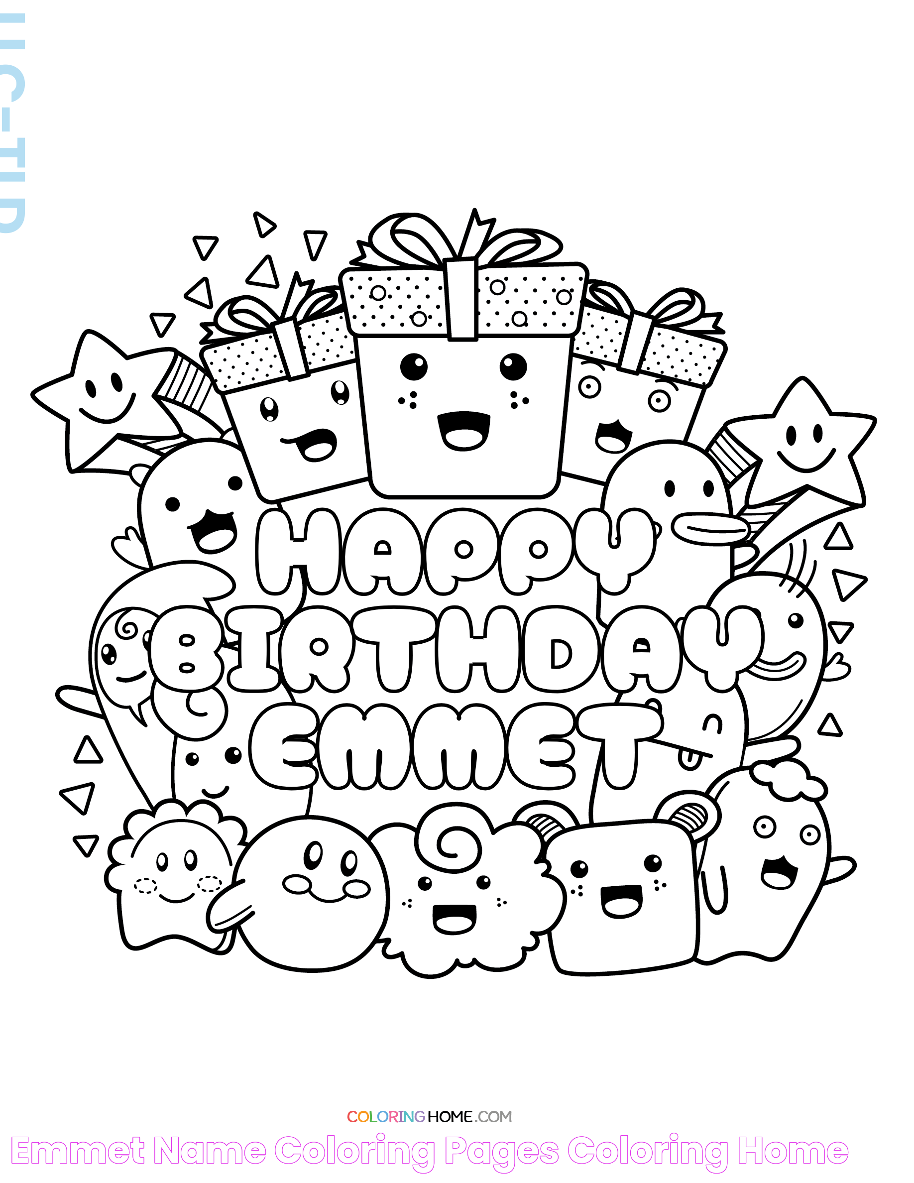 Emmet Name Coloring Pages Coloring Home