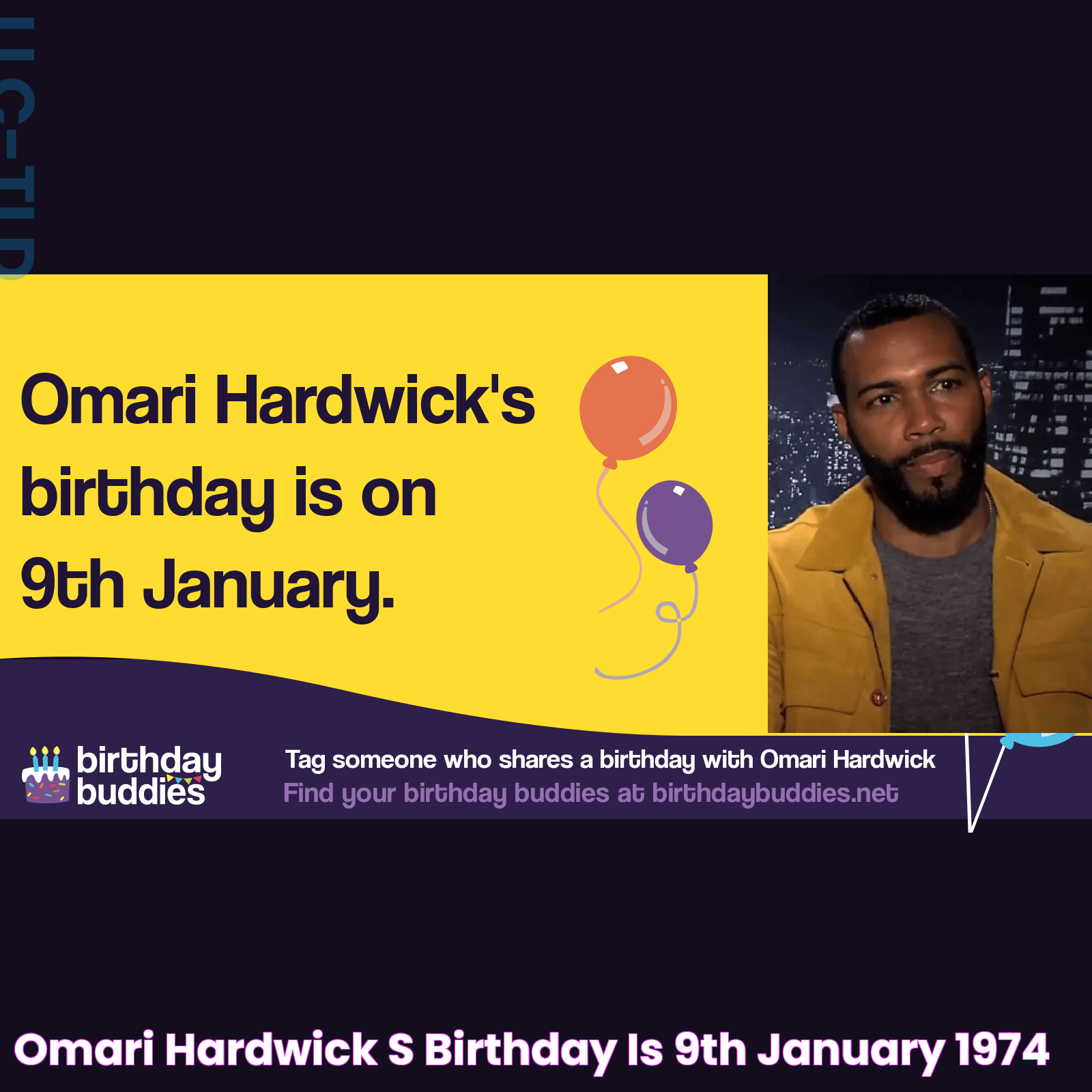 Omari Hardwick's birthday is 9th January 1974