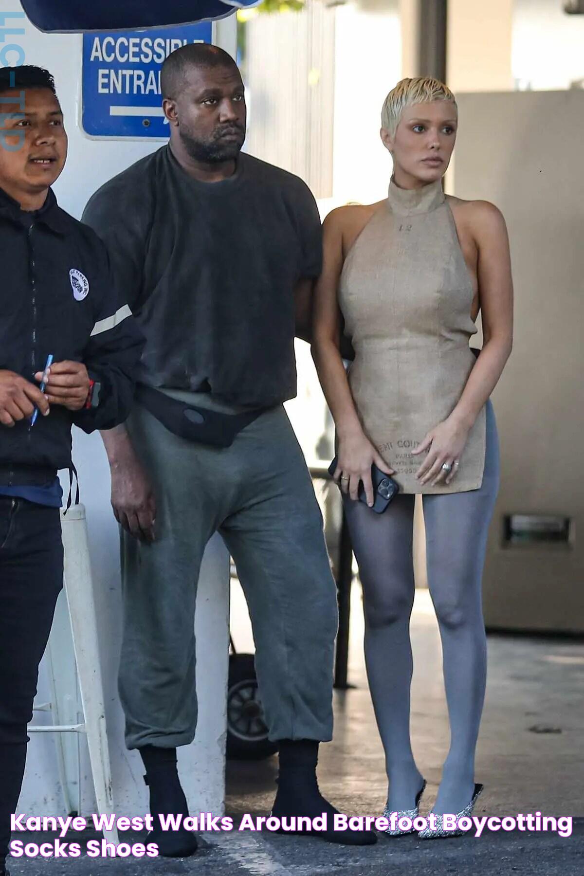 Kanye West Walks Around Barefoot, Boycotting Socks & Shoes