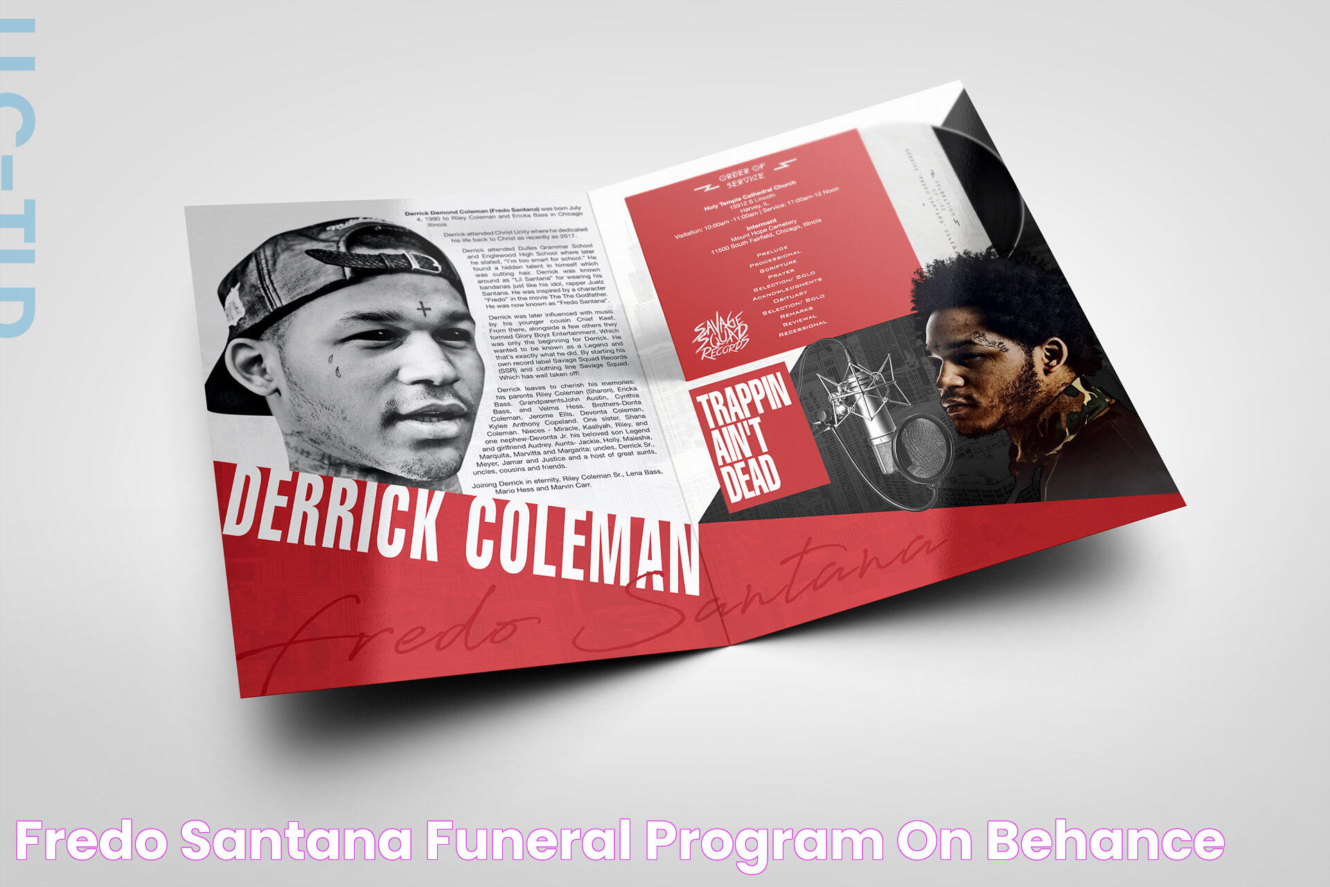 Fredo Santana Funeral Program on Behance