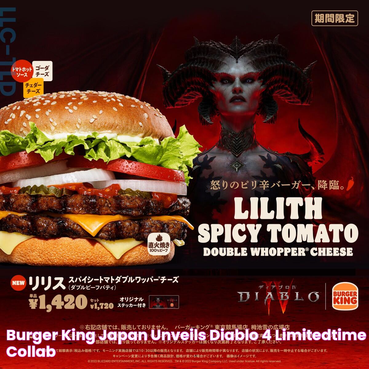 Burger King Japan unveils Diablo 4 limitedtime collab