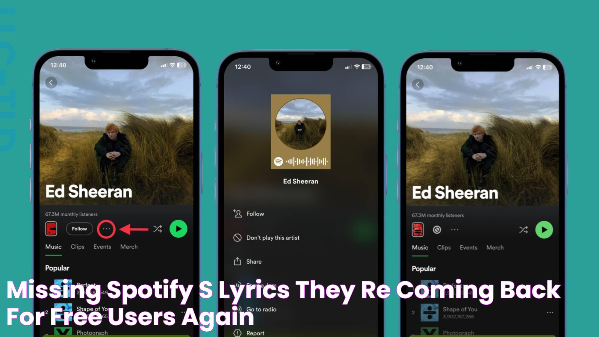 Missing Spotify's lyrics? They're coming back for free users again