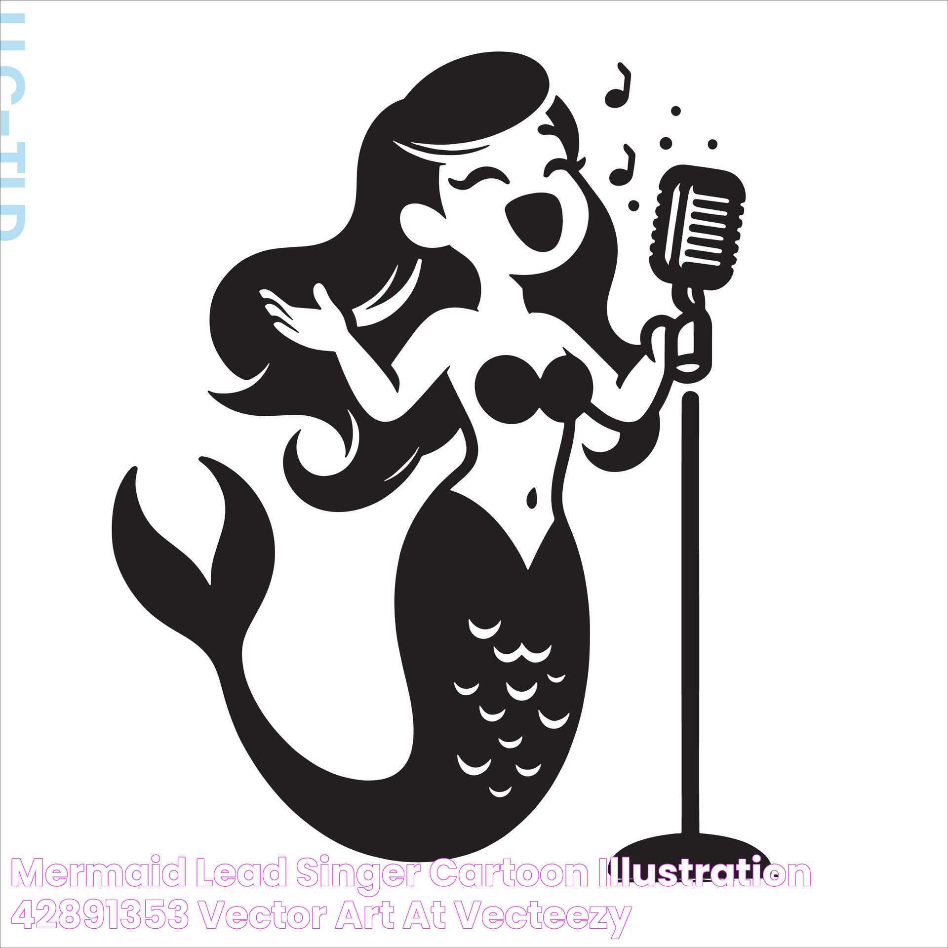 Mermaid lead singer cartoon illustration 42891353 Vector Art at Vecteezy