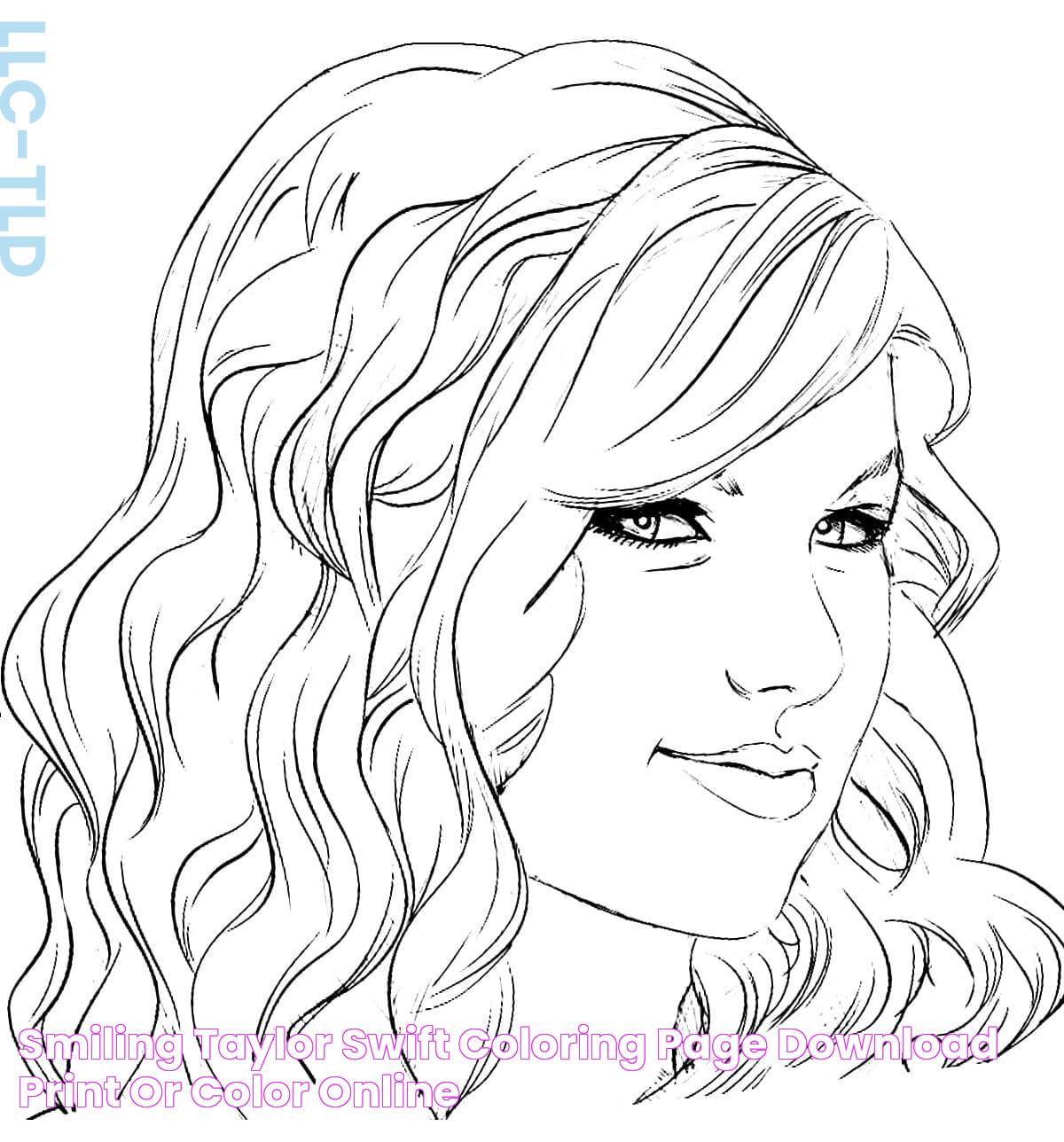 Smiling Taylor Swift coloring page Download, Print or Color Online